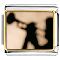 Italian Charms - trumpet music silhouette photo italian charm Image.