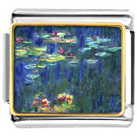 Italian Charms - monet water lilies photo italian charm Image.