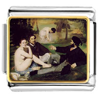 Italian Charms - manet luncheon on grass art photo italian charm Image.