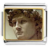 Italian Charms - michelangelo david head photo italian charm Image.