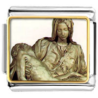 Italian Charms - michelangelo la pieta art photo italian charm Image.