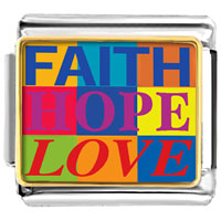 Italian Charms - faith hope love photo italian charm Image.