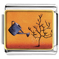 Italian Charms - water a tree photo italian charm Image.