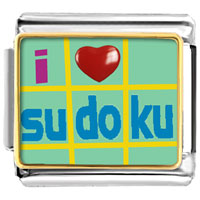 Italian Charms - i heart sudoku photo italian charm Image.