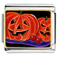 Italian Charms - halloween jack o' lanterns photo italian charm Image.