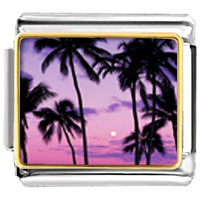 Italian Charms - tropical sunset photo italian charm Image.