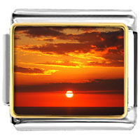 Italian Charms - sunset over the ocean photo italian charm Image.