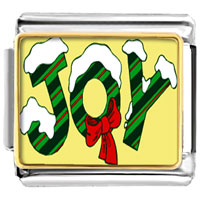 Italian Charms - snow covered joy photo italian charm Image.