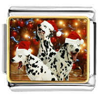 Italian Charms - christmas dalmatian dogs photo italian charm Image.