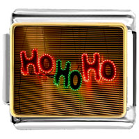 Italian Charms - ho ho ho christmas lights photo italian charm Image.