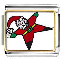 Italian Charms - snow angel santa photo italian charm Image.