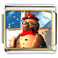 Italian Charms - snowman in the snow photo italian charm Image.