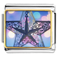 Italian Charms - christmas star photo italian charm Image.
