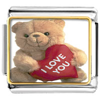 Italian Charms - i love you bear photo italian charm Image.