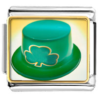 Italian Charms - ireland shamrock hat photo italian charm Image.