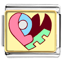Italian Charms - love heart puzzle photo italian charm Image.