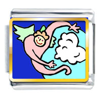 Italian Charms - earth guardian angel photo italian charm Image.
