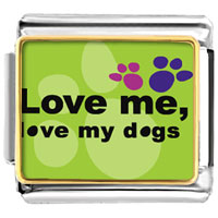Italian Charms - love me, love my dogs photo italian charm Image.