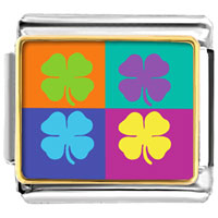 Italian Charms - colorful four leaf clovers charm photo italian charm Image.