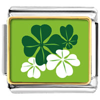 Italian Charms - green four leaf clovers charm Image.