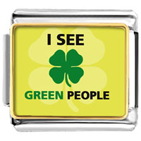 Italian Charms - i see green people photo italian charm Image.