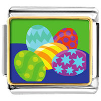 Italian Charms - colorful easter eggs photo italian charm Image.