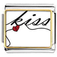 Italian Charms - fancy kiss photo italian charm Image.