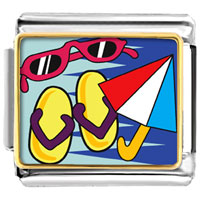 Italian Charms - beach fun photo italian charm Image.