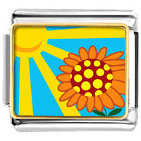 Italian Charms - sunflower in sunlight photo italian charm Image.