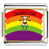 Italian Charms - rainbow daddy's girl photo italian charm Image.