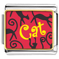 Italian Charms - black gypsy cats photo italian charm Image.