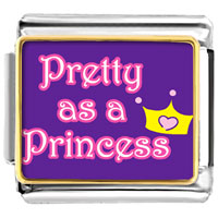 Italian Charms - pretty princess with crown photo italian charm Image.
