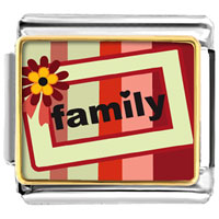Italian Charms - family flower frame photo italian charm Image.