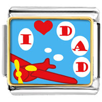 Italian Charms - i love dad photo italian charm Image.