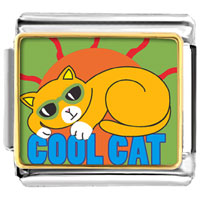 Italian Charms - cool cat photo italian charm Image.