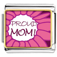 Italian Charms - pink proud mom photo italian charm Image.
