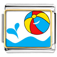 Italian Charms - beach ball photo italian charm Image.