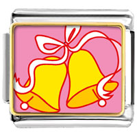 Italian Charms - wedding bells yellow photo italian charm Image.