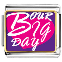 Italian Charms - our big day heart photo italian charm Image.
