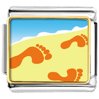 VPH1524: footprints in the sand photo italian charm Image.