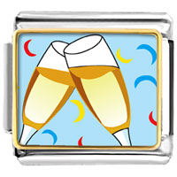 Italian Charms - champagne celebration party photo italian charm Image.