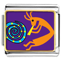 Italian Charms - kokopelli dance photo italian charm Image.