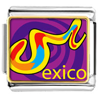 Italian Charms - multicolored mexico photo italian charm Image.