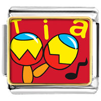 Italian Charms - tia music instrument photo italian charm Image.