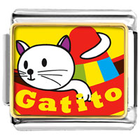 Italian Charms - small cat kitten gatito photo italian charm Image.