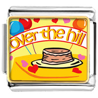 Italian Charms - over the hill birthday photo italian charm Image.