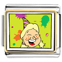 Italian Charms - happy birthday girl photo italian charm Image.