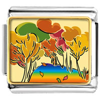 Italian Charms - golden fall autumn photo italian charm Image.