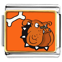 Italian Charms - bulldog dog photo italian charm Image.
