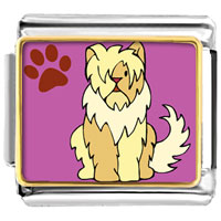 Italian Charms - sheepdog animal photo italian charm Image.